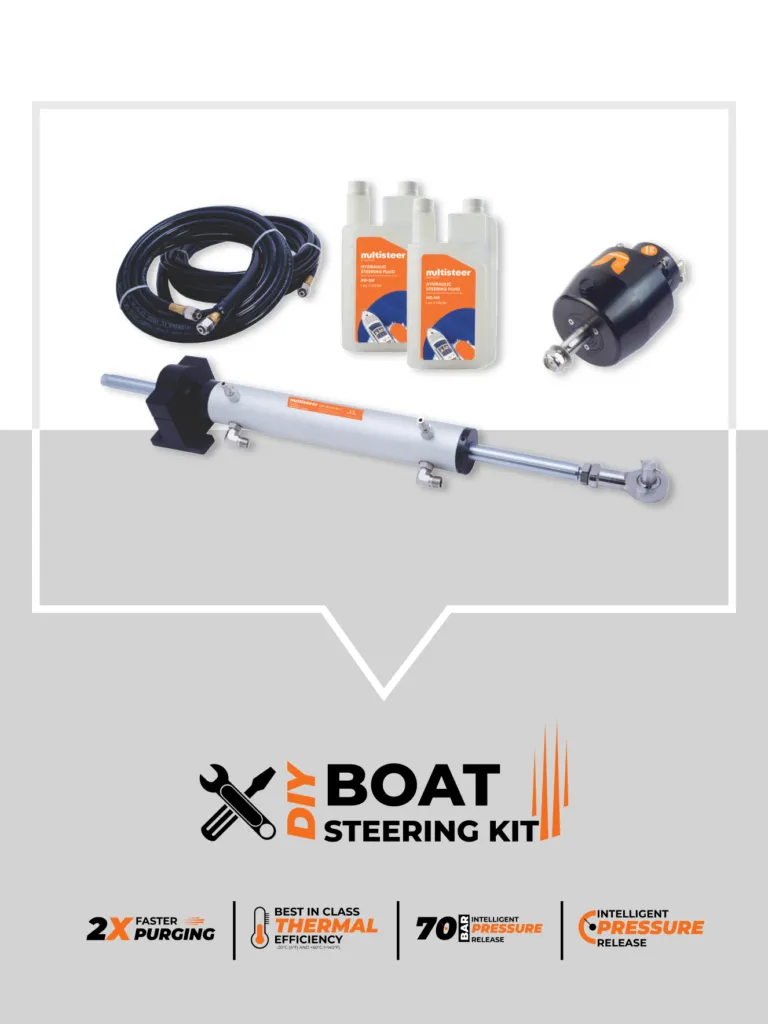 HYDRAULIC STEERING SYSTEM FOR SINGLE INBOARD | ALUMINIUM| For Engines upto 250 Hp